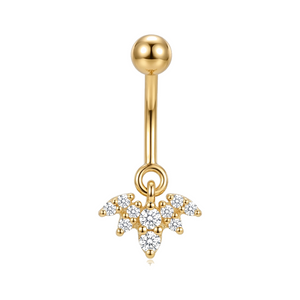 Piercing Hélix Labret Doré Arc de Zircons