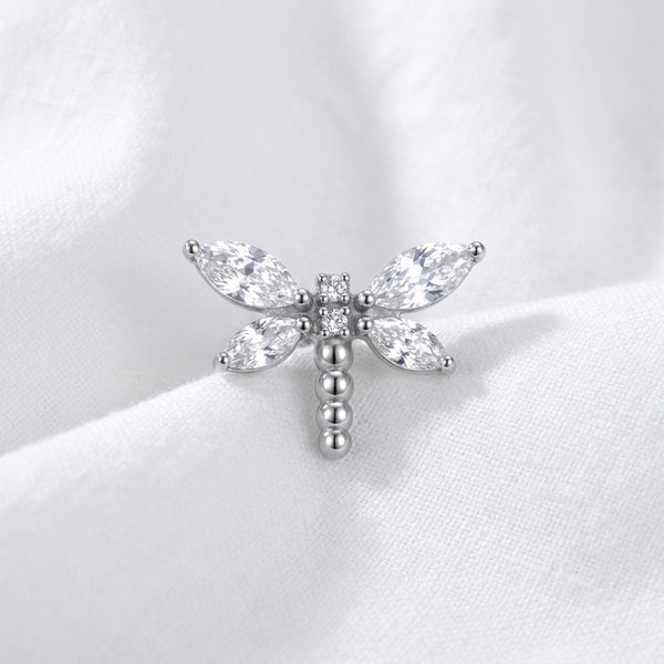 Piercing Helix Labret Libellule Dorée avec Ailes Marquises - vue 2
