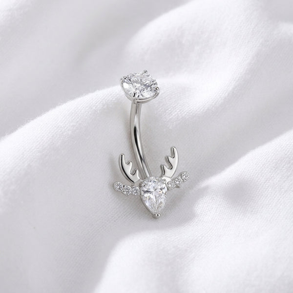 Piercing nombril bois de cerf doré - vue 2