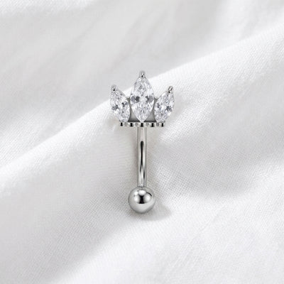 Piercing nombril inversé fleur 3D - vue 2