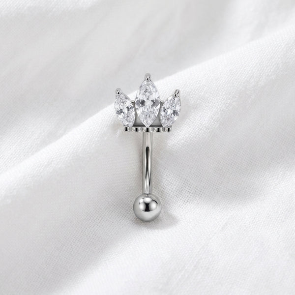 Piercing nombril inversé fleur 3D - vue 2