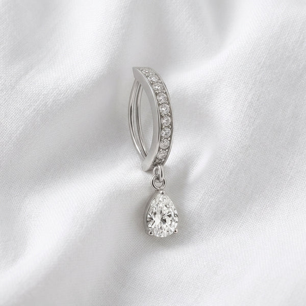 Piercing nombril pavé 9 zircons doré - vue 2