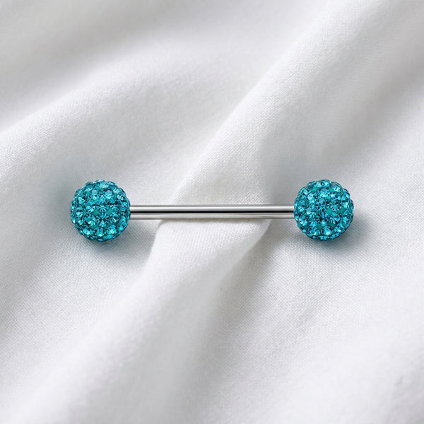 Piercing téton boule géométrique zircon - vue 2
