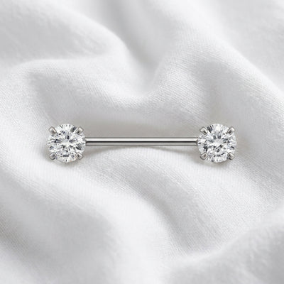 Piercing téton luxe feuilles cœur doré 18K - vue 2