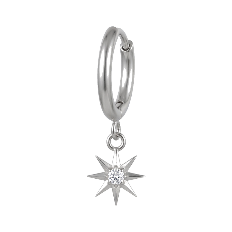 Piercing Cartilage Anneau Clicker Doré Étoile Zircon - vue 2
