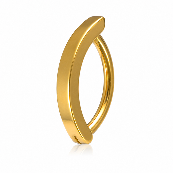 Piercing nombril anneau minimaliste doré — bague bombée lisse sans pierre