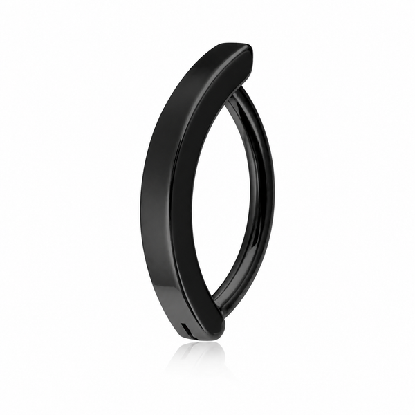 Piercing nombril anneau minimaliste noir — bague bombée lisse sans pierre