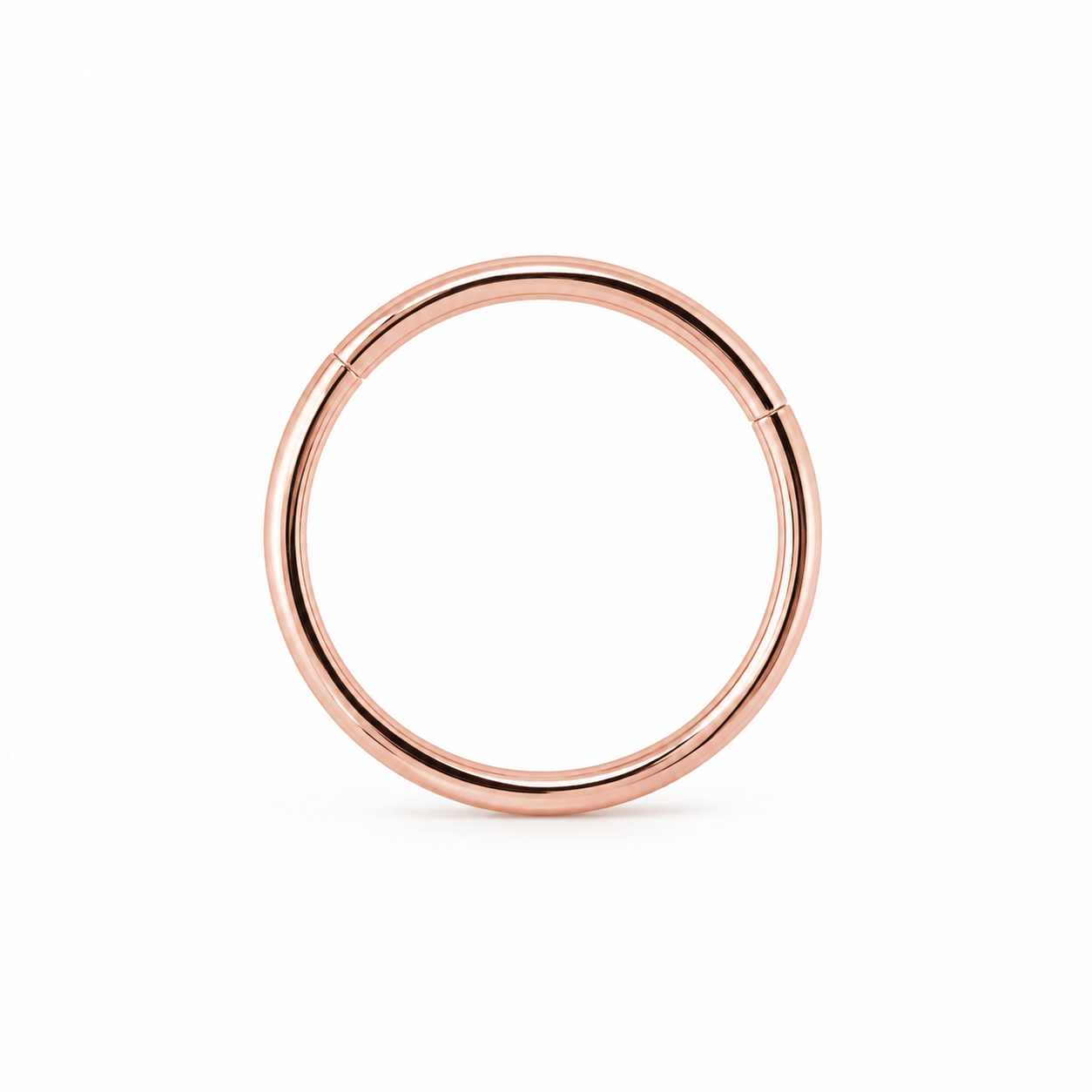 Anneau clicker or rose lisse poli — miniature fond blanc