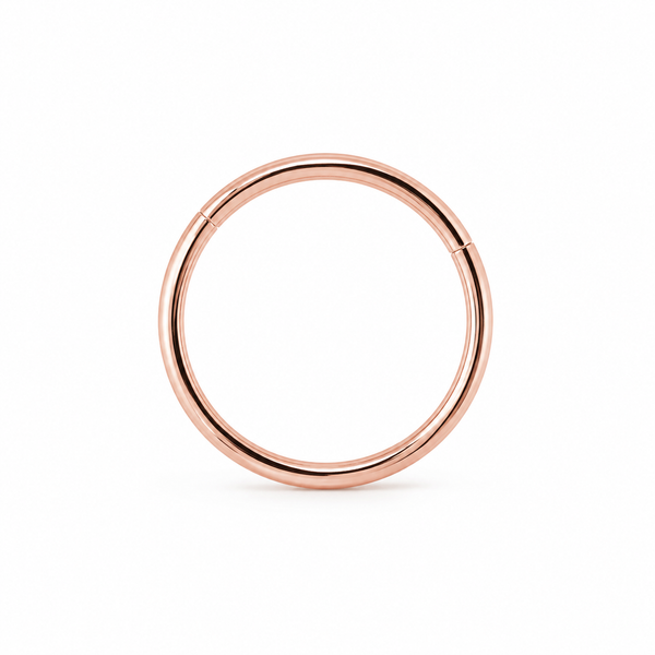 Anneau clicker or rose lisse poli — miniature fond blanc