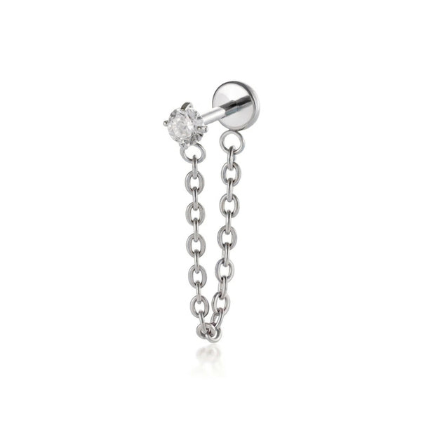 Piercing Oreille Helix ou Flat avec chaine