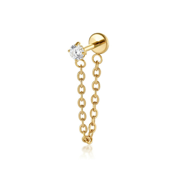 Piercing Oreille Helix ou Flat avec chaine