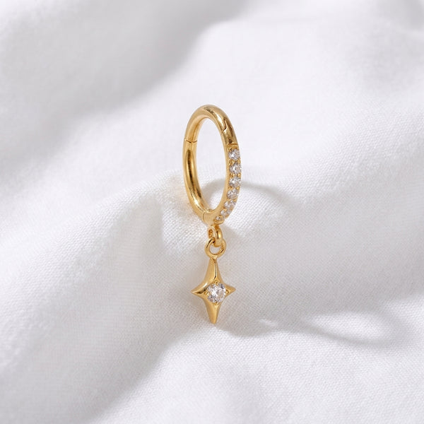 Piercing Cartilage Doré Clicker Étoile Zircon - vue 4