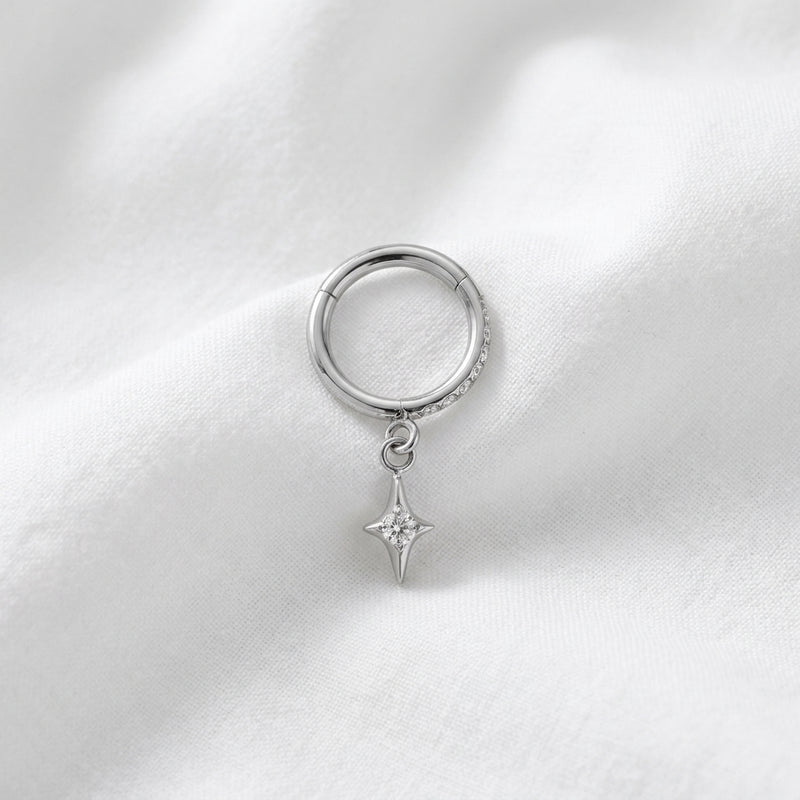 Piercing Cartilage Doré Clicker Étoile Zircon - vue 2