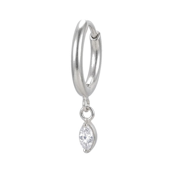 Piercing Daith Anneau Clicker Doré Zircon Marquise - vue 3