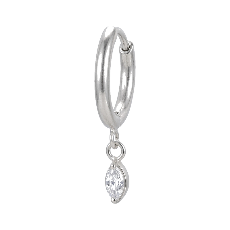 Piercing Daith Anneau Clicker Doré Zircon Marquise - vue 3