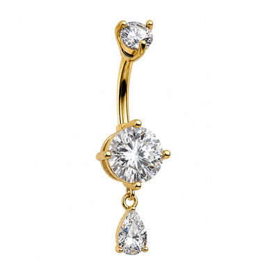Piercing nombril pendentif cœur zircon-Véloria piercing