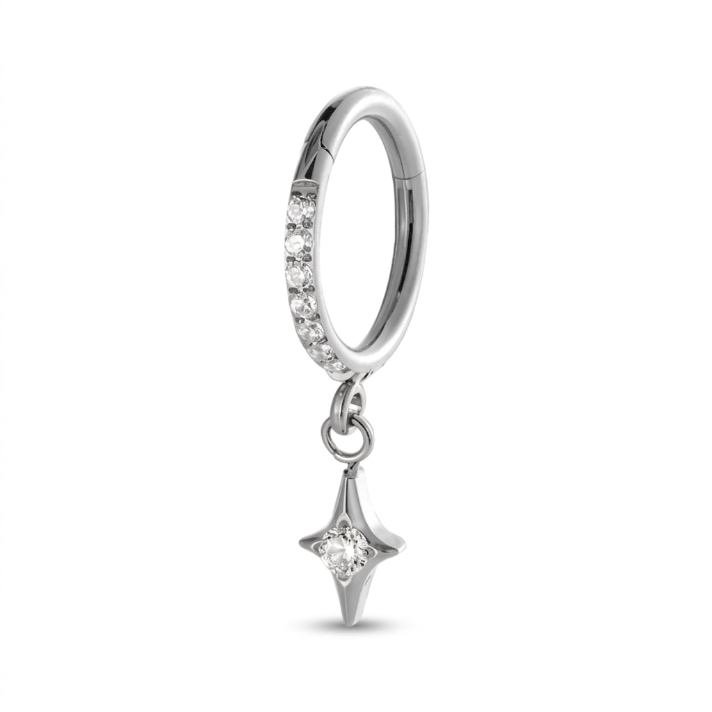 Piercing Cartilage Doré Clicker Étoile Zircon - vue 3