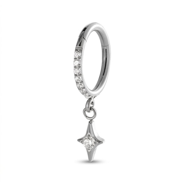 Piercing Cartilage Doré Clicker Étoile Zircon - vue 3
