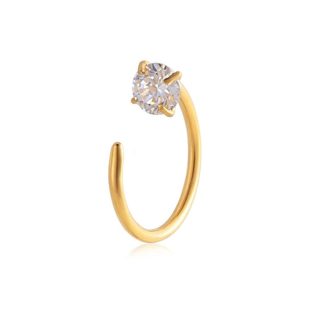 Anneau narine dore zircon solitaire — miniature fond blanc