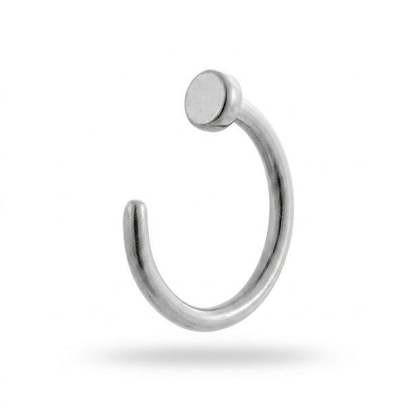 Anneau narine ouvert argente patine stopper plat — fond blanc