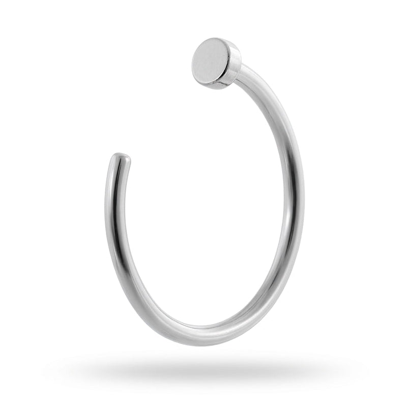 Anneau narine ouvert argente stopper plat — fond blanc