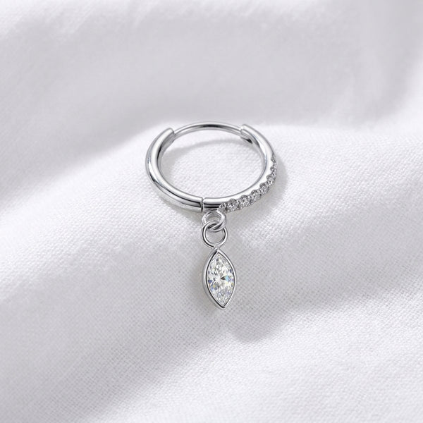 Piercing Conch Doré : Anneau Clicker Zircon et Pendentif Marquise - vue 2
