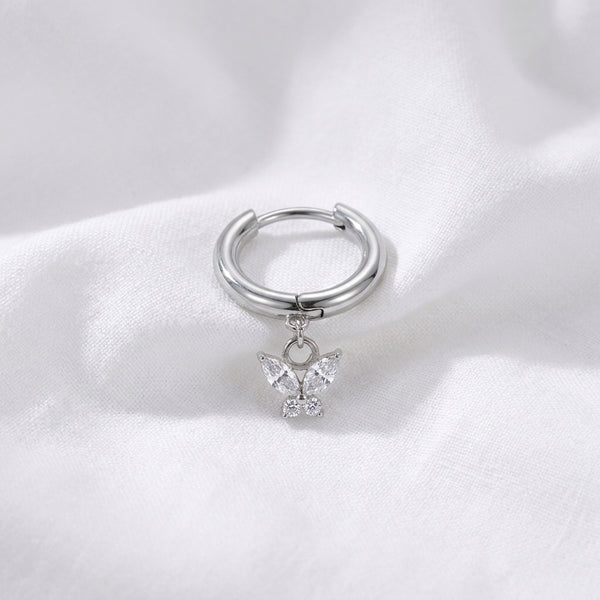 Piercing Daith Clicker Doré Papillon Zircon - vue 4