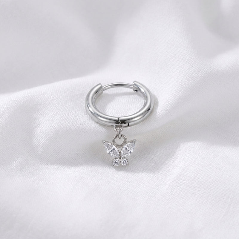 Piercing Daith Clicker Doré Papillon Zircon - vue 4