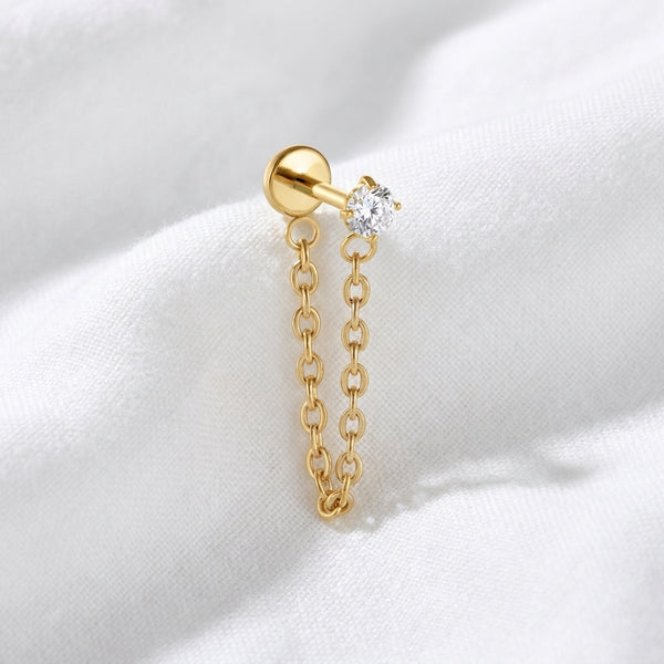 Piercing Oreille Helix ou Flat avec chaine