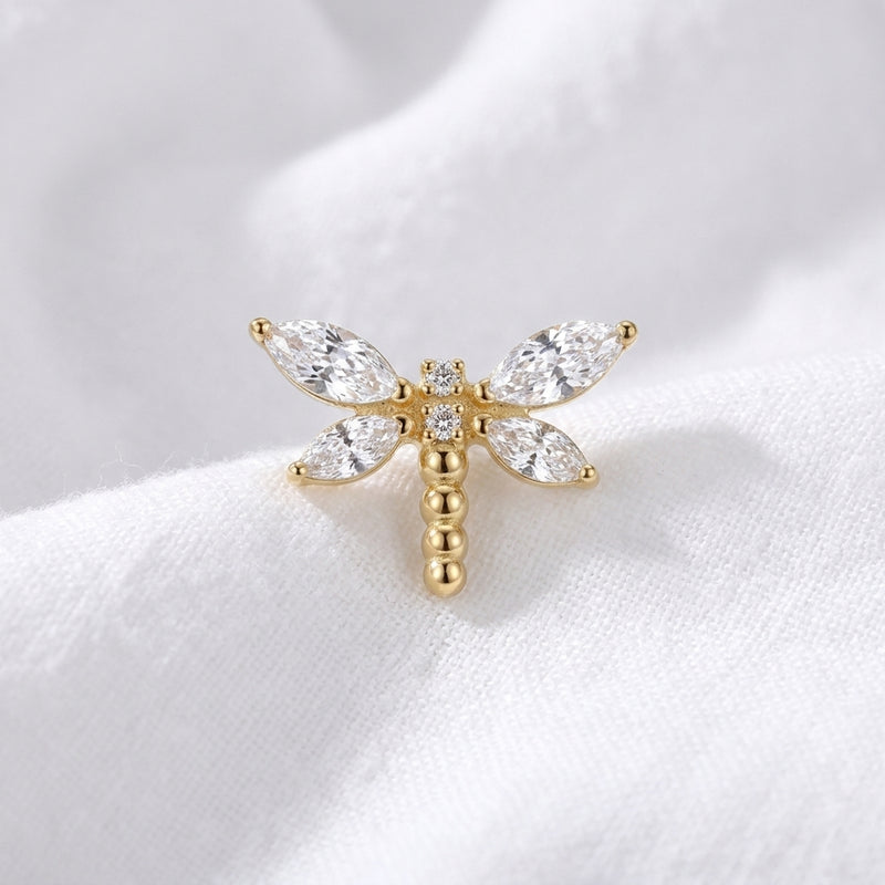 Piercing Helix Labret Libellule Dorée avec Ailes Marquises - vue 4