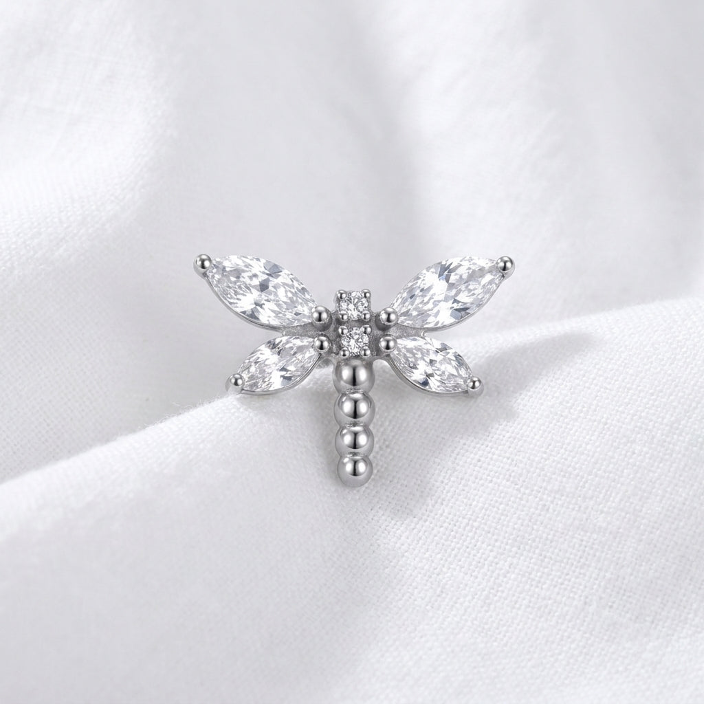 Piercing Helix Labret Libellule Dorée avec Ailes Marquises - vue 2
