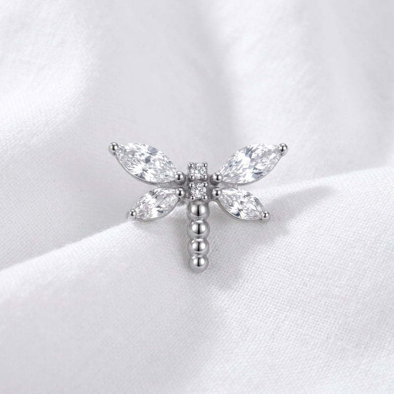 Piercing Helix Labret Libellule Dorée avec Ailes Marquises - vue 2