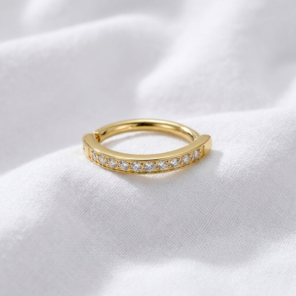 Piercing nombril torsadé zircon doré - vue 5