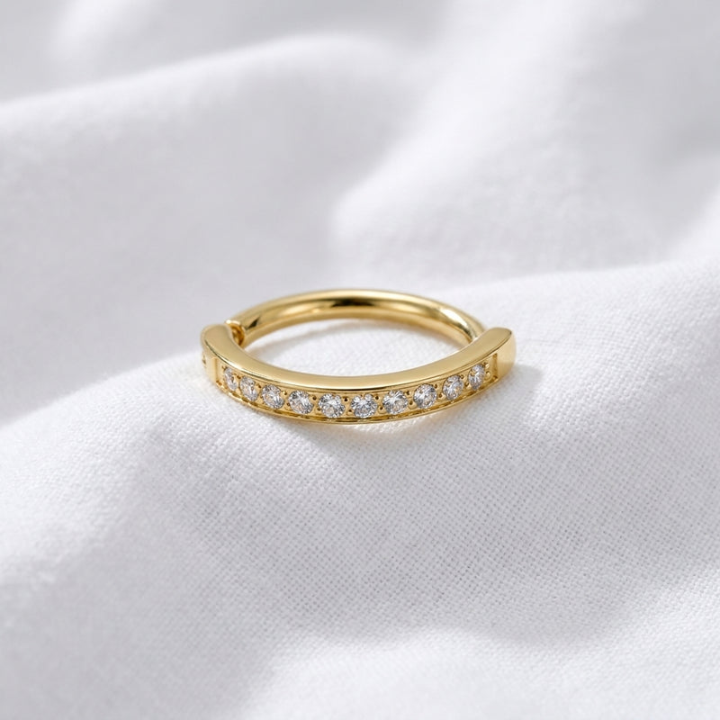 Piercing nombril torsadé zircon doré - vue 5
