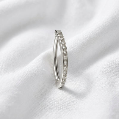 Piercing nombril torsadé zircon doré - vue 2