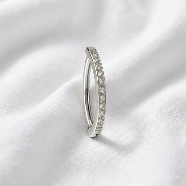 Piercing nombril torsadé zircon doré - vue 2