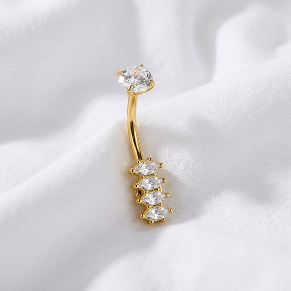 Piercing nombril barre inversée zircon - vue 4