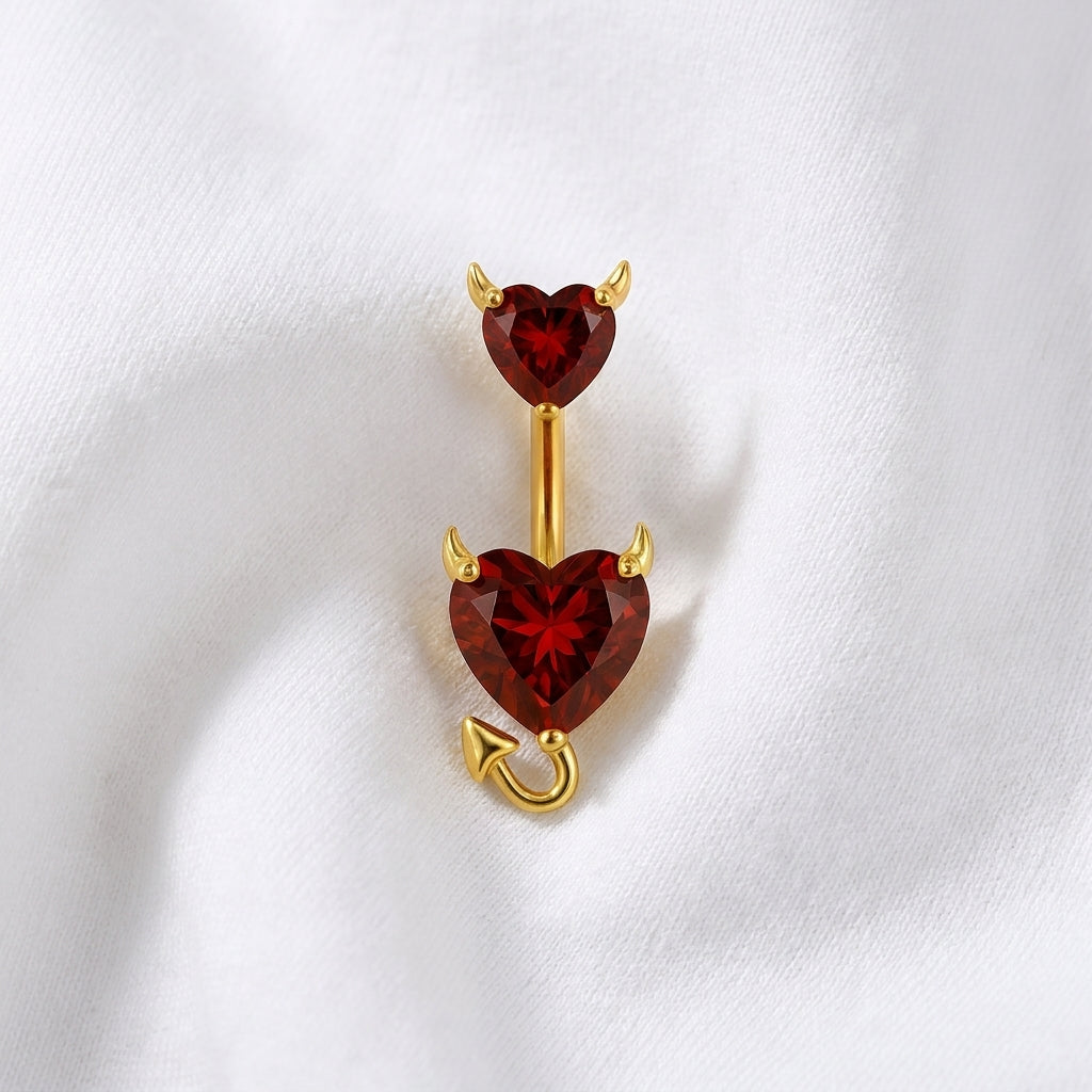 Piercing nombril cœur zircon vintage - vue 11