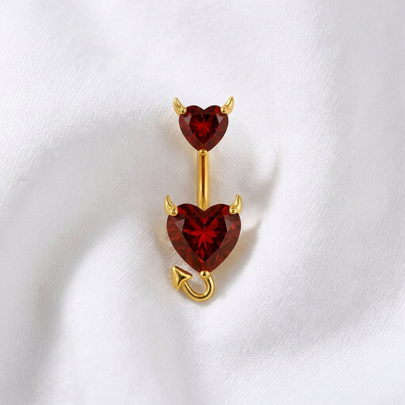 Piercing nombril cœur zircon vintage - vue 11