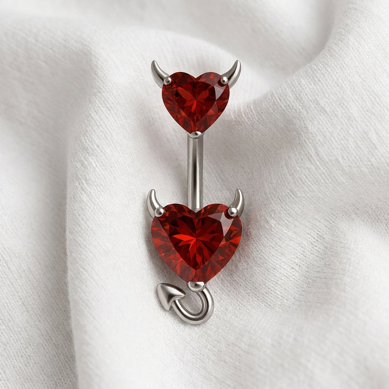 Piercing nombril cœur zircon vintage - vue 12