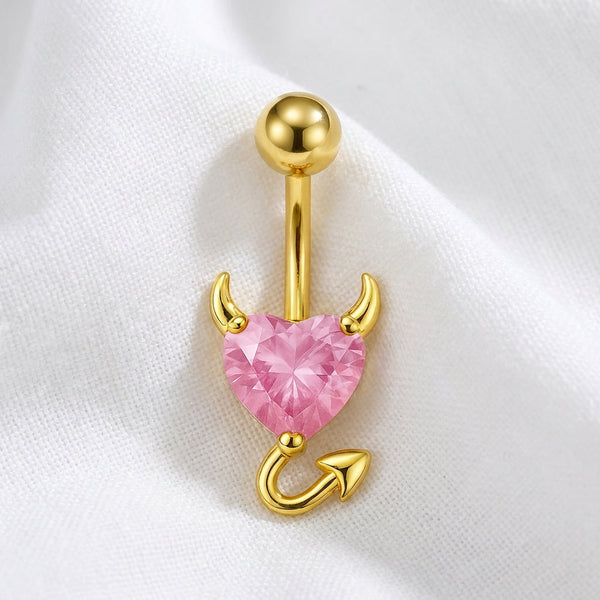 Piercing nombril petit diable cœur - vue 2