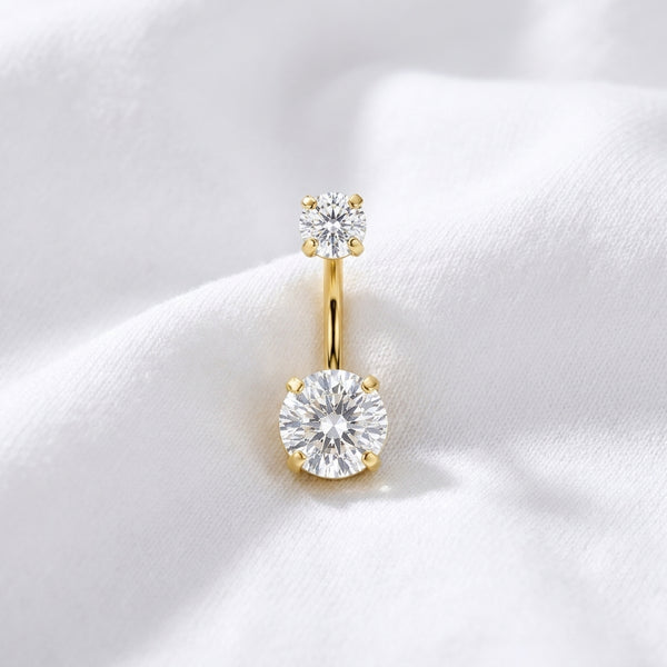 Piercing nombril double zircon multicolore - vue 6