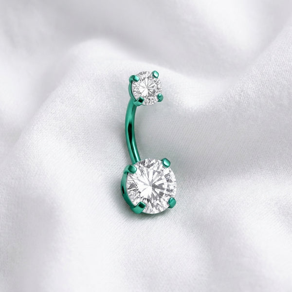Piercing nombril double zircon multicolore - vue 9
