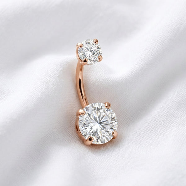 Piercing nombril double zircon multicolore - vue 10