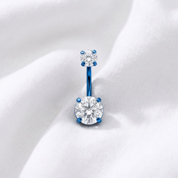 Piercing nombril double zircon multicolore - vue 5