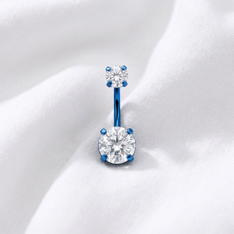 Piercing nombril double zircon multicolore - vue 5