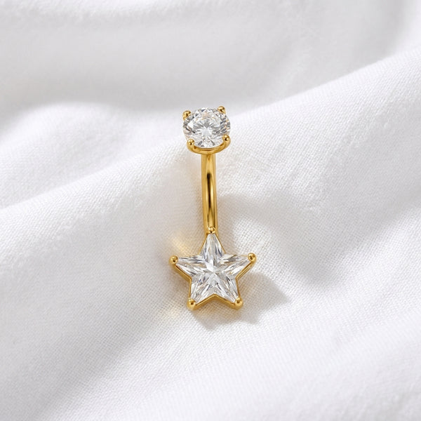 Piercing nombril étoile géométrique zircon - vue 4