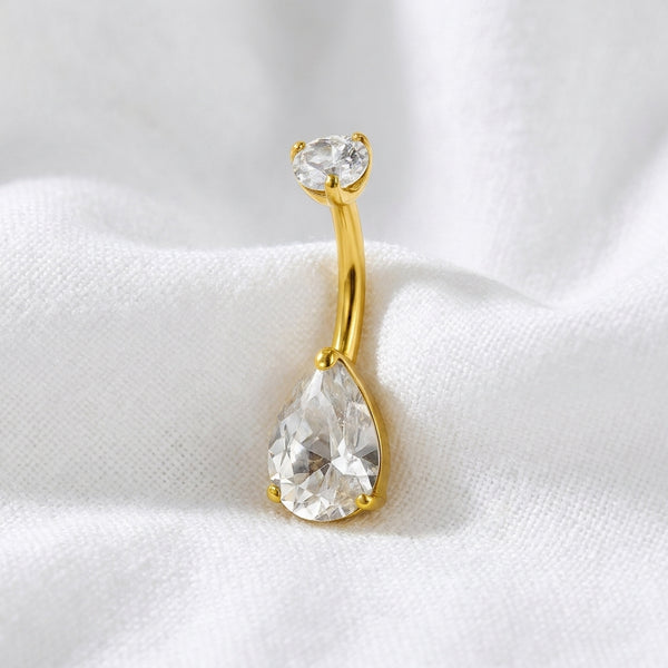 Piercing nombril goutte opale zircon - vue 4