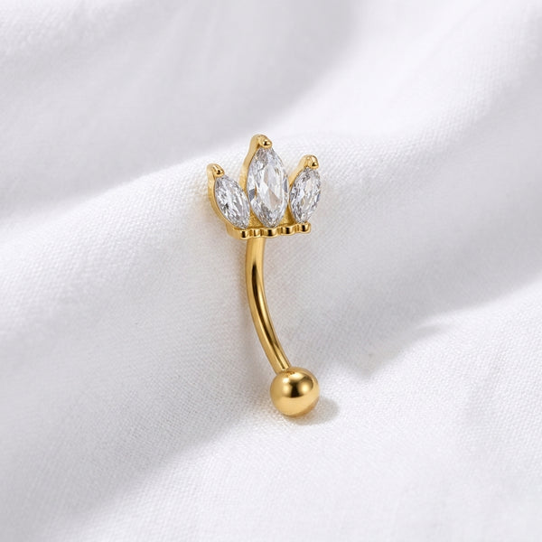 Piercing nombril inversé fleur 3D - vue 4