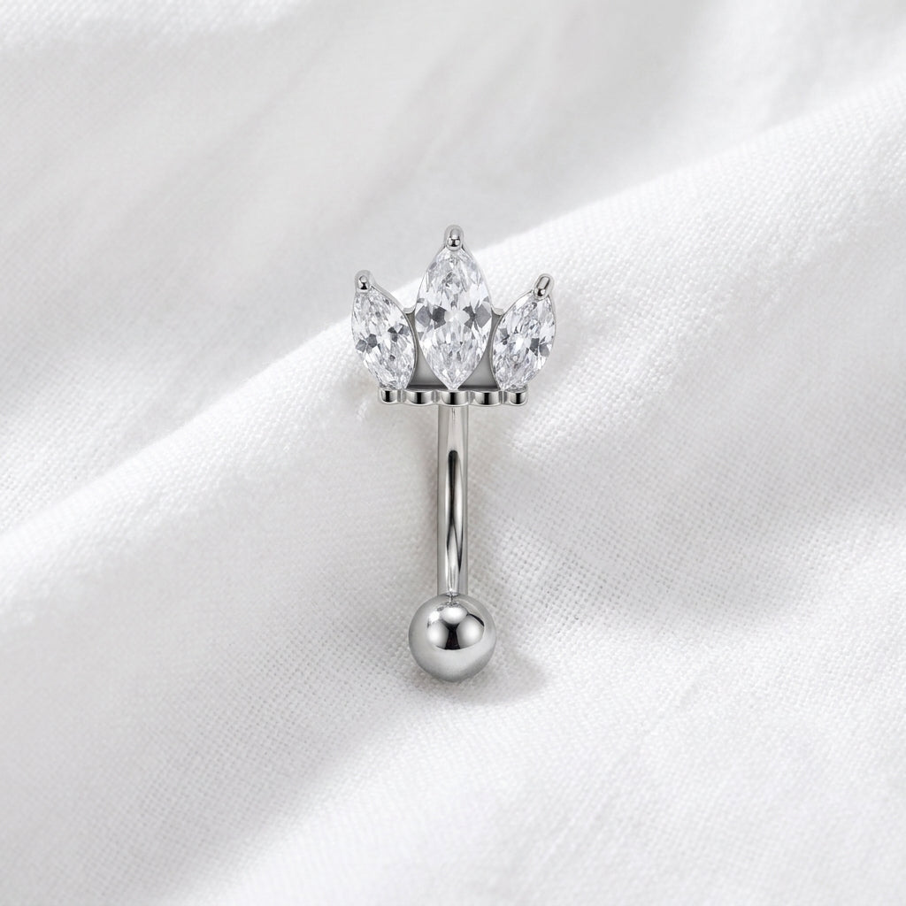Piercing nombril inversé fleur 3D - vue 2